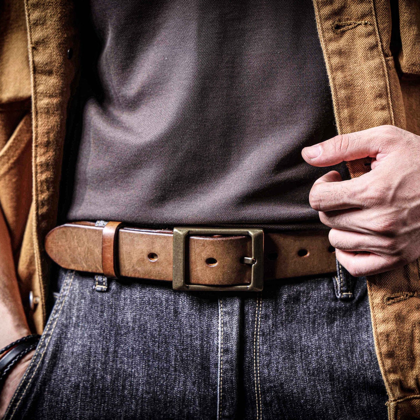 Genuine Leather Men's Belt | Thick Full Grain | Handmade