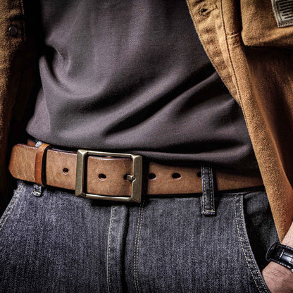 Genuine Leather Men's Belt | Thick Full Grain | Handmade