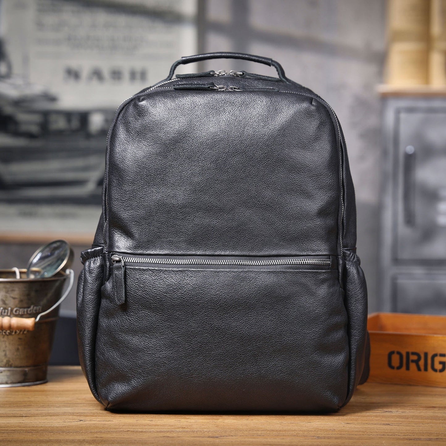Men's Vintage Leather Backpack |  Italian Full Grain Leather | Daypack
