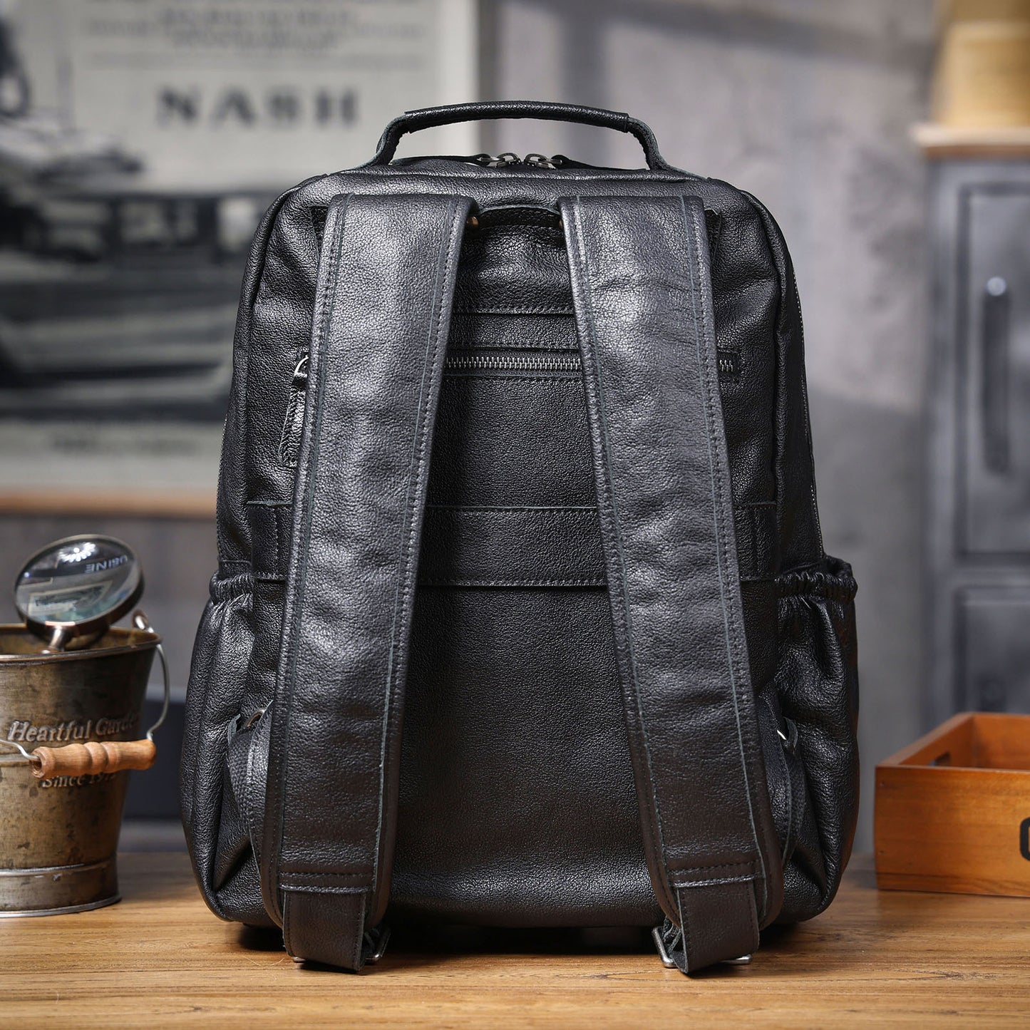 Men's Vintage Leather Backpack |  Italian Full Grain Leather | Daypack