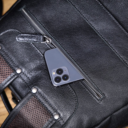 Men's Vintage Leather Backpack |  Italian Full Grain Leather | Daypack