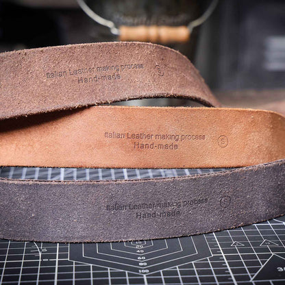 Vintage Leather Men's Belt | Genuine Full Grain | Stainless Steel Buckle