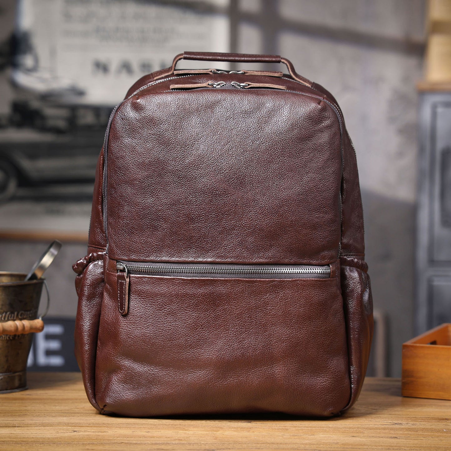 Men's Vintage Leather Backpack |  Italian Full Grain Leather | Daypack