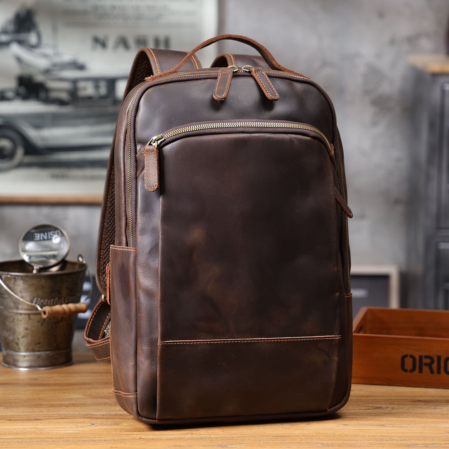 Genuine Leather Backpack For Men | Full Grain Leather | Handcrafted Daypack