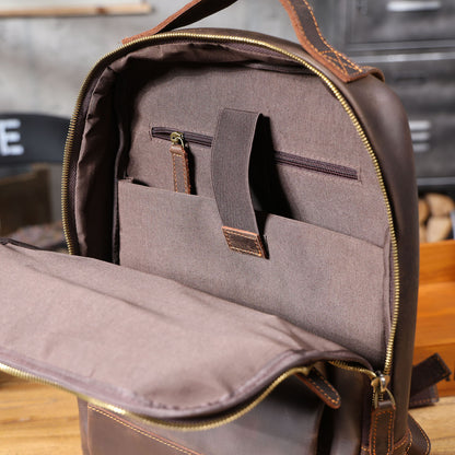 Genuine Leather Backpack For Men | Full Grain Leather | Handcrafted Daypack