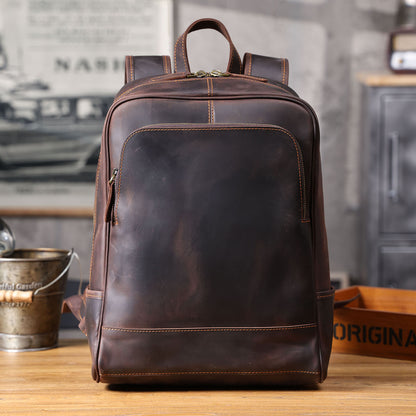 Men's Vintage Leather Backpack |  Full Grain Leather | Laptop Daypack