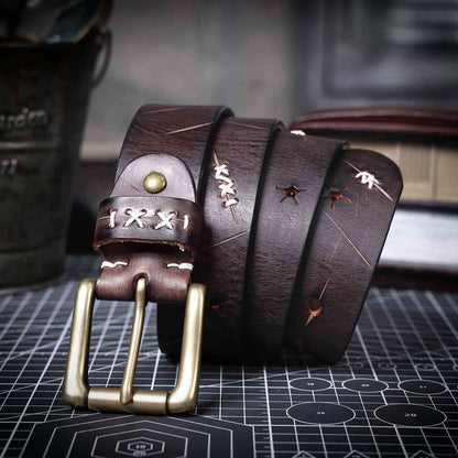 Leather Men's Belt | Genuine Full Grain | Handmade Belt