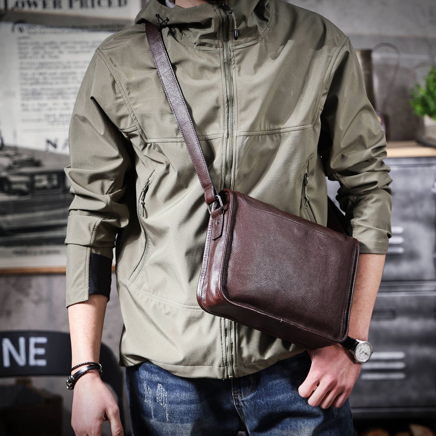 Men's Leather Shoulder Bags |  Full Grain Leather | Handmade