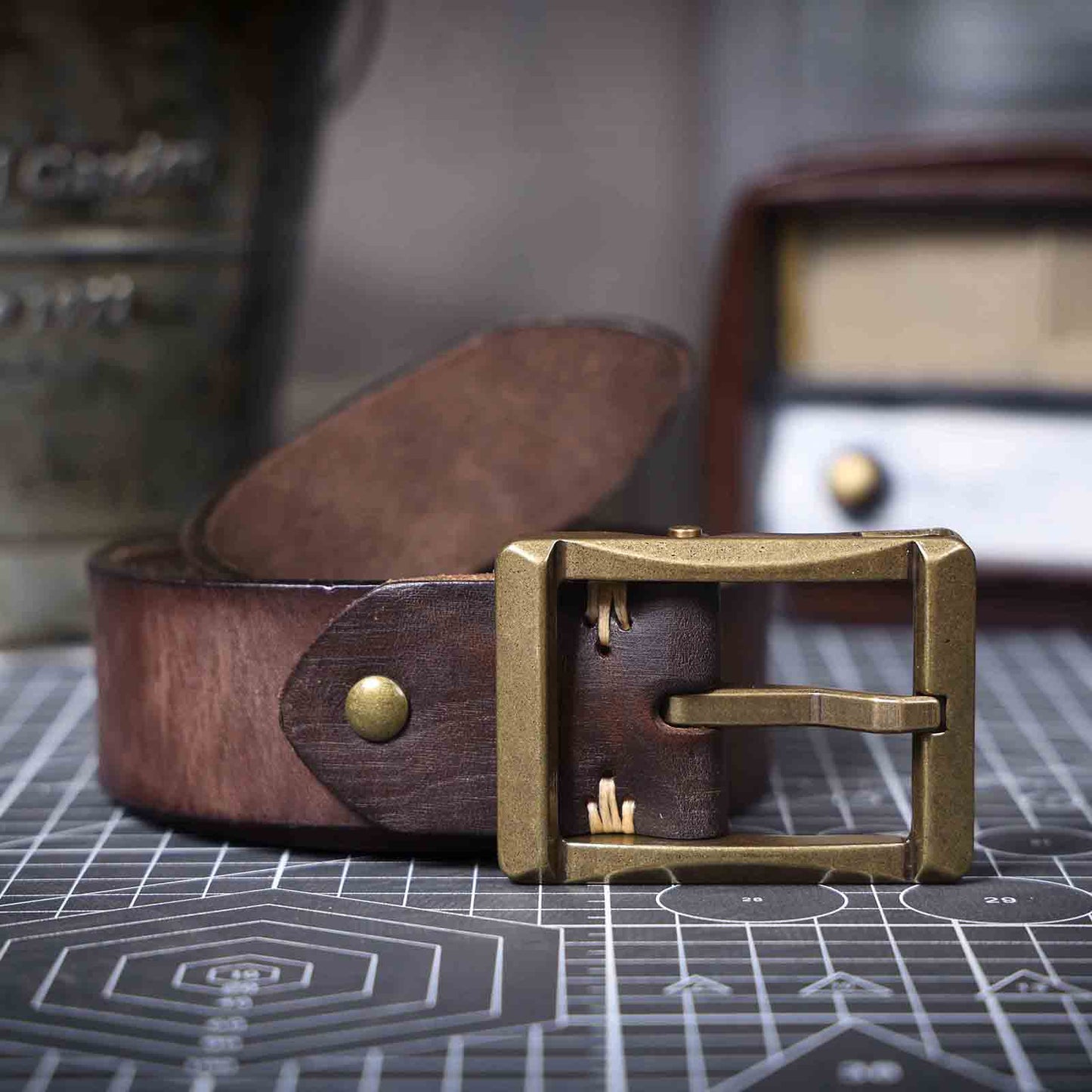 Leather Men's Belt | Genuine Full Grain | Solid Brass Buckle