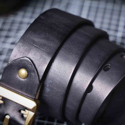 Leather Men's Belt | Genuine Full Grain | Solid Brass Buckle