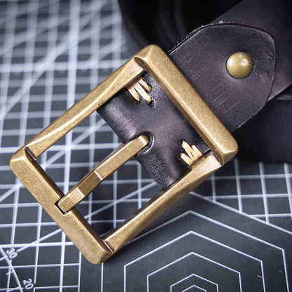 Leather Men's Belt | Genuine Full Grain | Solid Brass Buckle