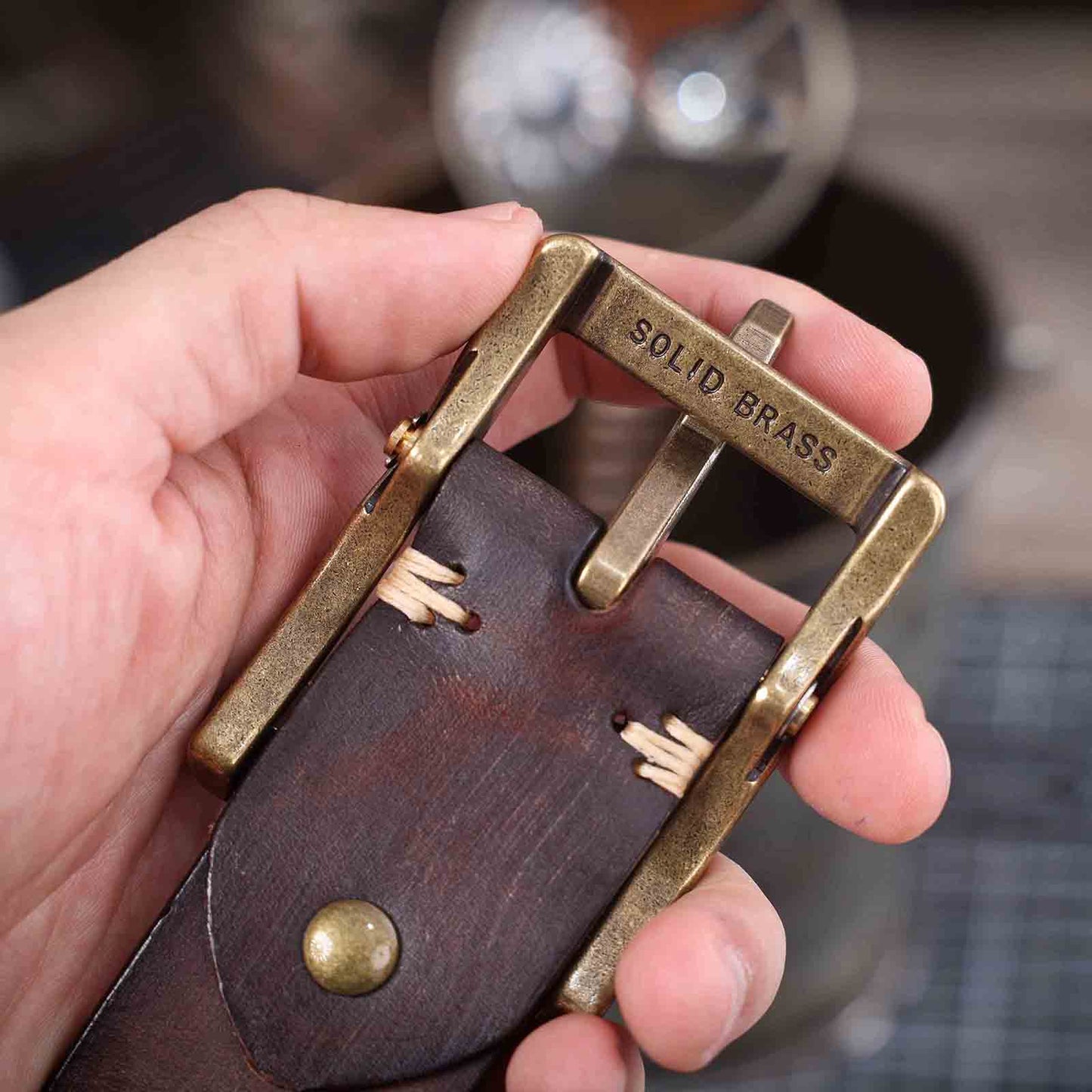 Leather Men's Belt | Genuine Full Grain | Solid Brass Buckle