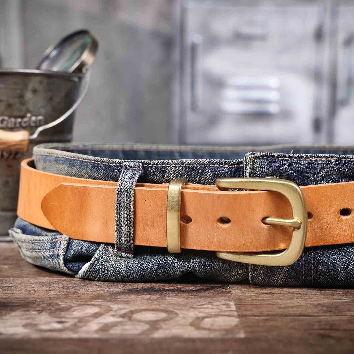 Genuine Leather Men's Belt | Original Thick Full Grain | Solid Brass Buckle