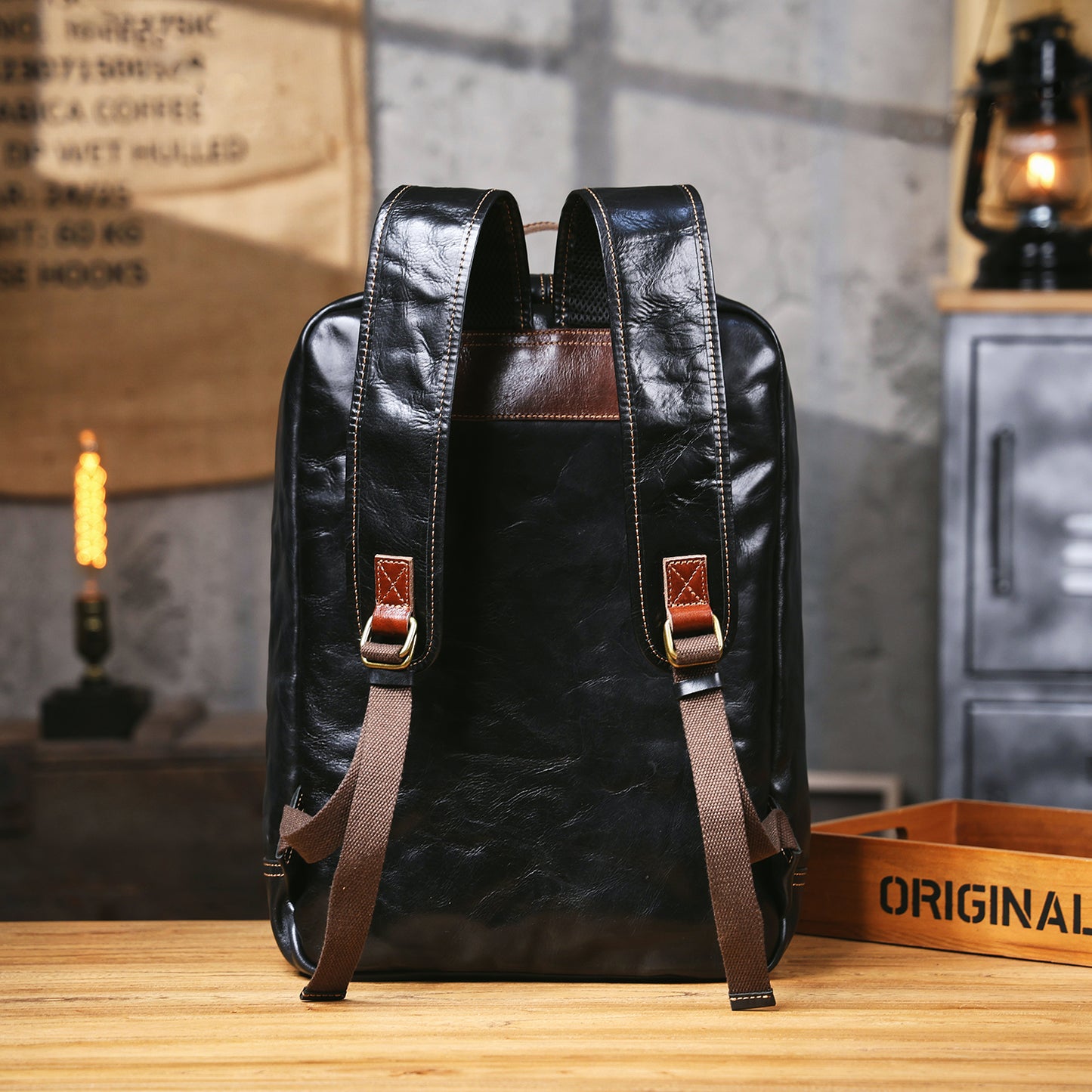 Premium Genuine Leather Backpack |  Italian Full Grain Leather | Men's Daypack