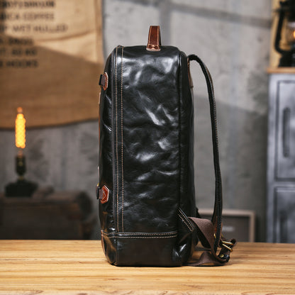 Premium Genuine Leather Backpack |  Italian Full Grain Leather | Men's Daypack