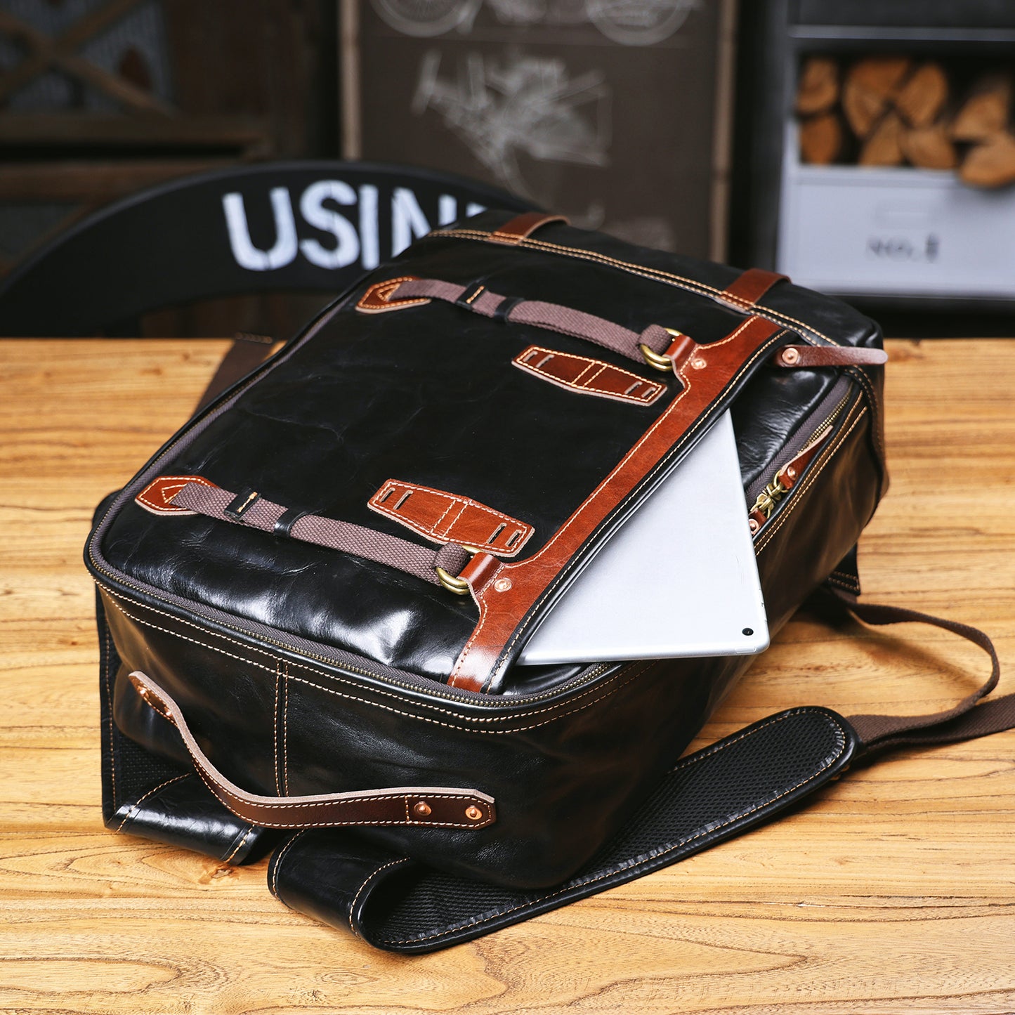 Premium Genuine Leather Backpack |  Italian Full Grain Leather | Men's Daypack