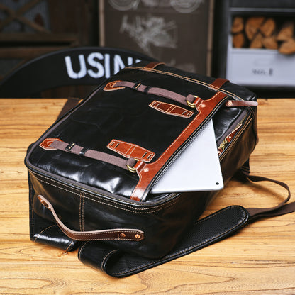 Premium Genuine Leather Backpack |  Italian Full Grain Leather | Men's Daypack