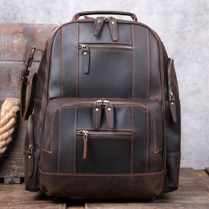 Men's Genuine Leather Backpack | Vintage Full Grain | Handmade