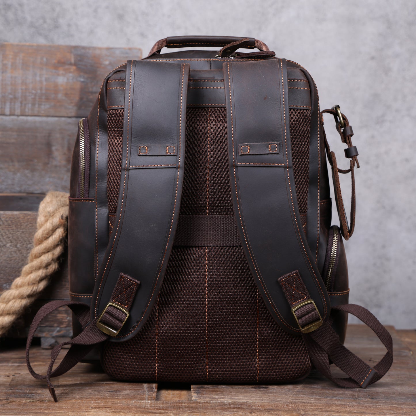 Men's Genuine Leather Backpack | Vintage Full Grain | Handmade