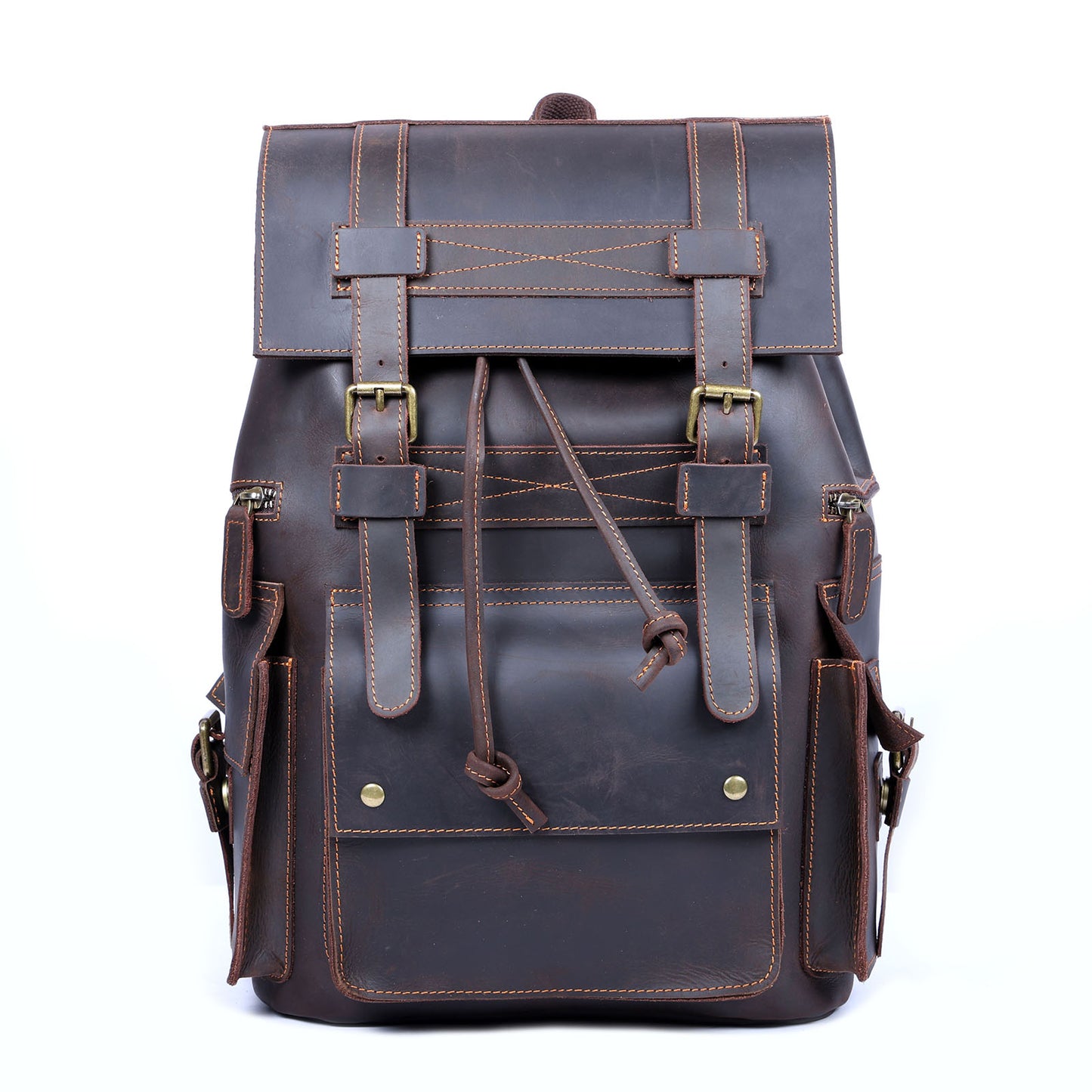 Men's Vintage Leather Backpack |  Full Grain Leather | Large Capacity