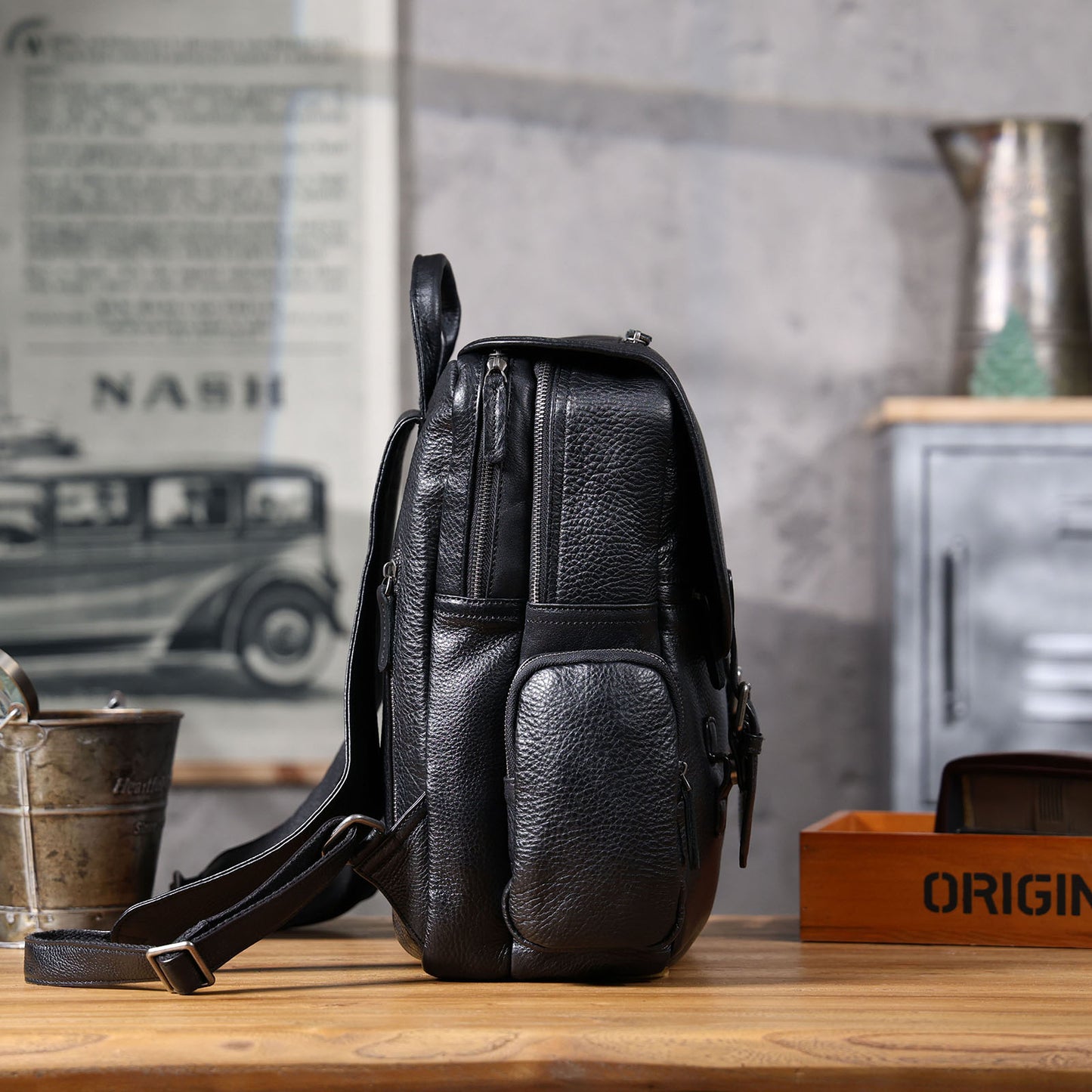 Genuine Leather Backpack For Men | Full Grain Leather | Daypack