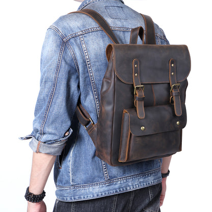 Men's Vintage Leather Backpack |  Full Grain Leather | Laptop Daypack