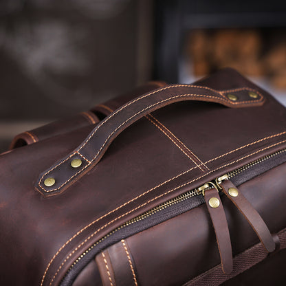 Men's Vintage Leather Backpack |  Full Grain Leather |  Large Daypack