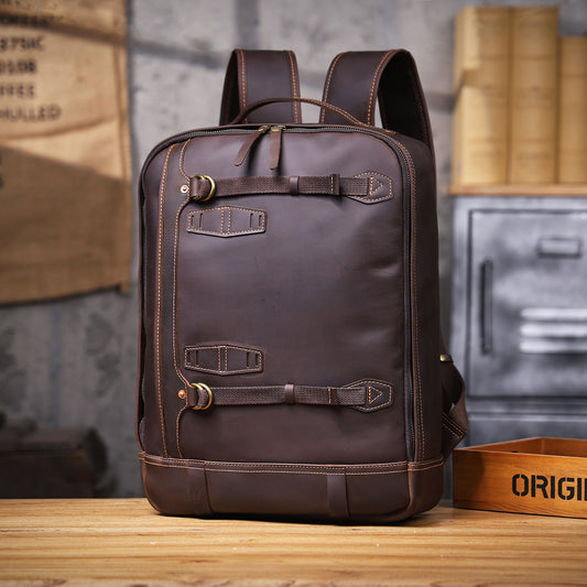 Men's Vintage Leather Backpack |  Full Grain Leather |  Large Daypack