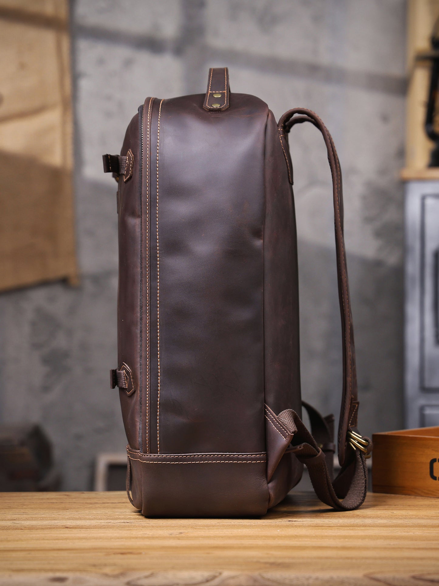 Men's Vintage Leather Backpack |  Full Grain Leather |  Large Daypack
