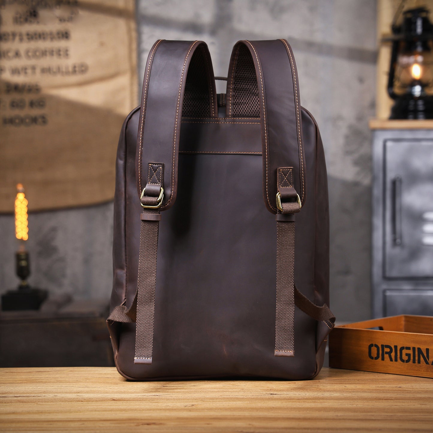 Men's Vintage Leather Backpack |  Full Grain Leather |  Large Daypack