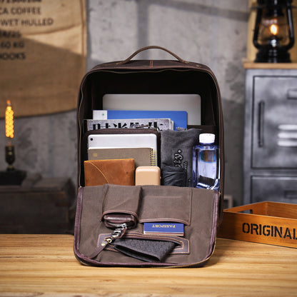 Men's Vintage Leather Backpack |  Full Grain Leather |  Large Daypack