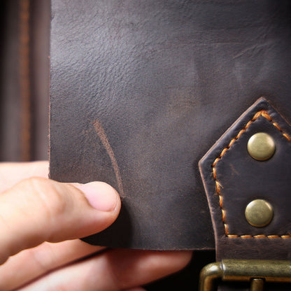 Men's Vintage Leather Backpack |  Full Grain Leather |  Large Daypack