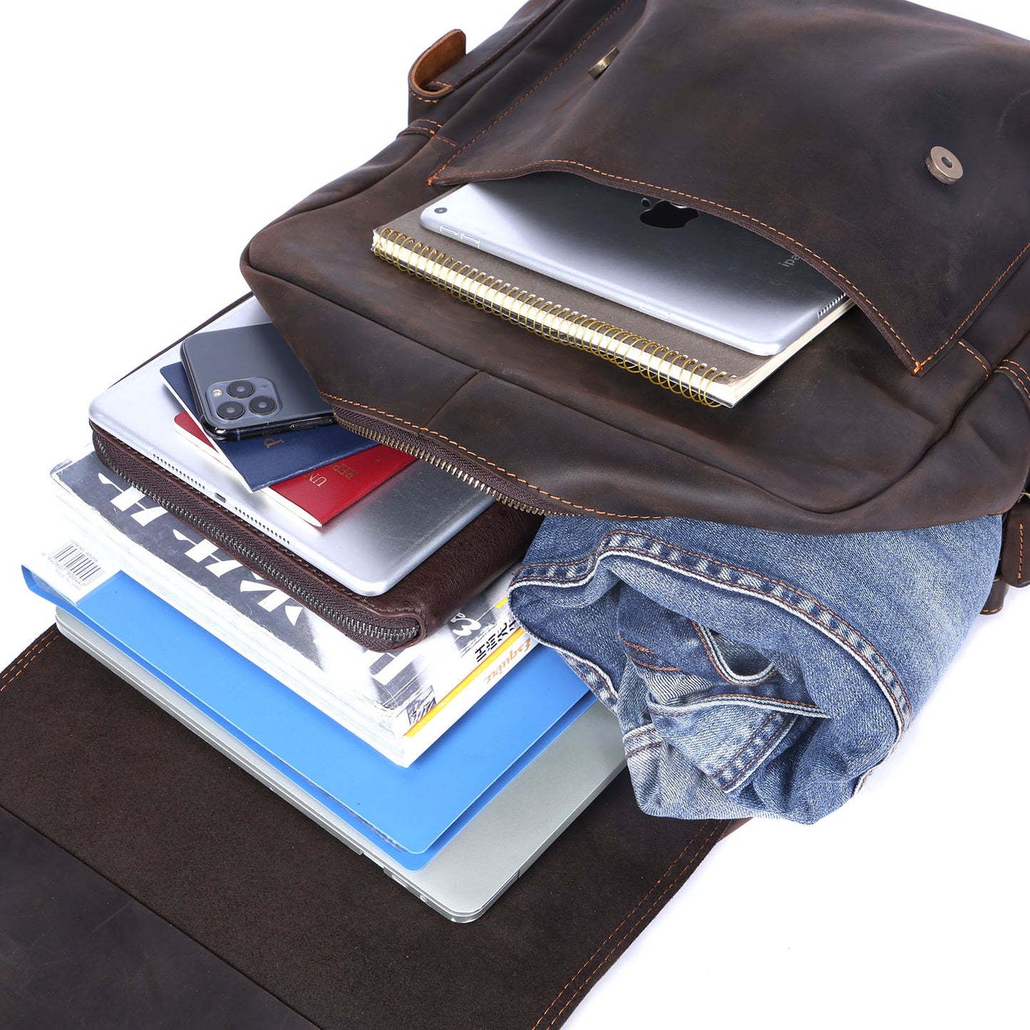 Men's Vintage Leather Backpack |  Full Grain Leather | Daypack