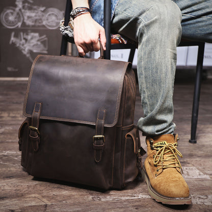Men's Vintage Leather Backpack |  Full Grain Leather | Daypack