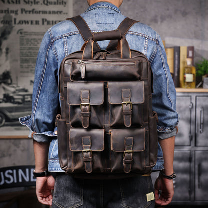 Men's Vintage Leather Backpack |  Full Grain Leather | Daypack