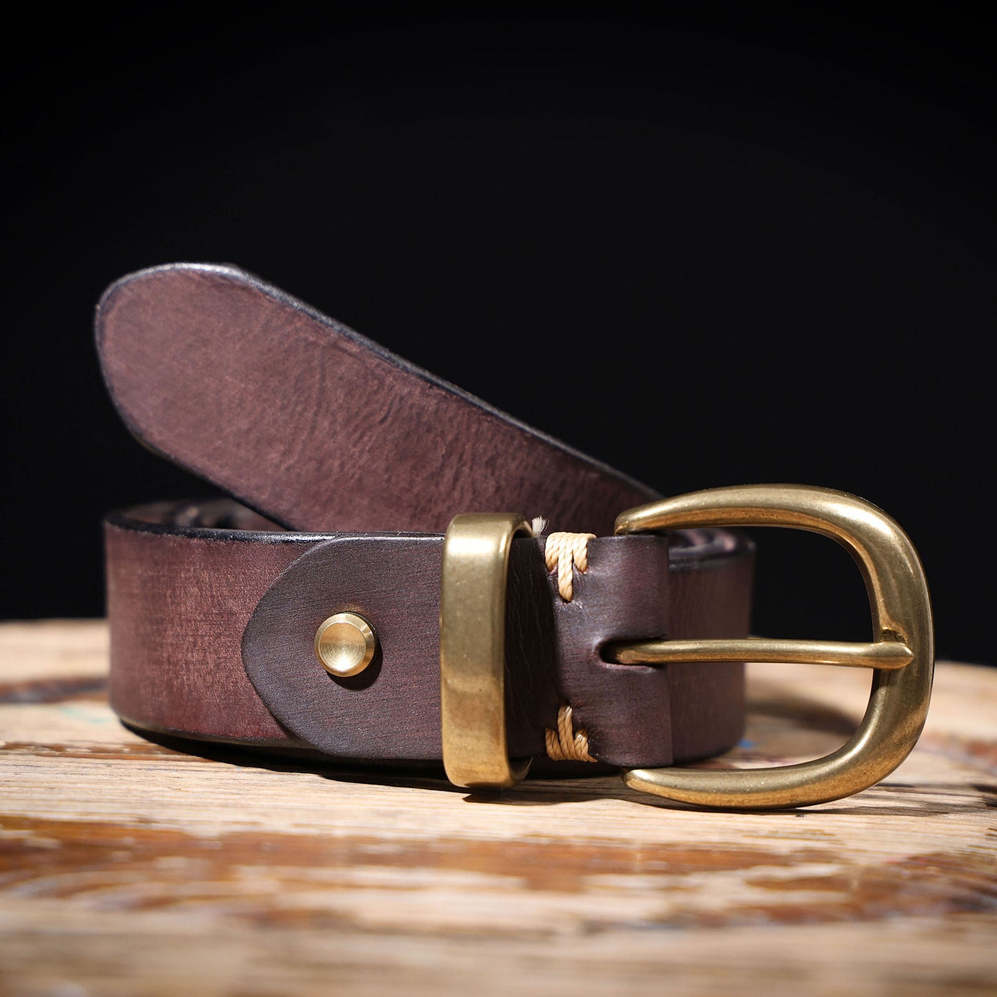 Genuine Leather Belt |Thick Full Grain | Solid Brass Buckle