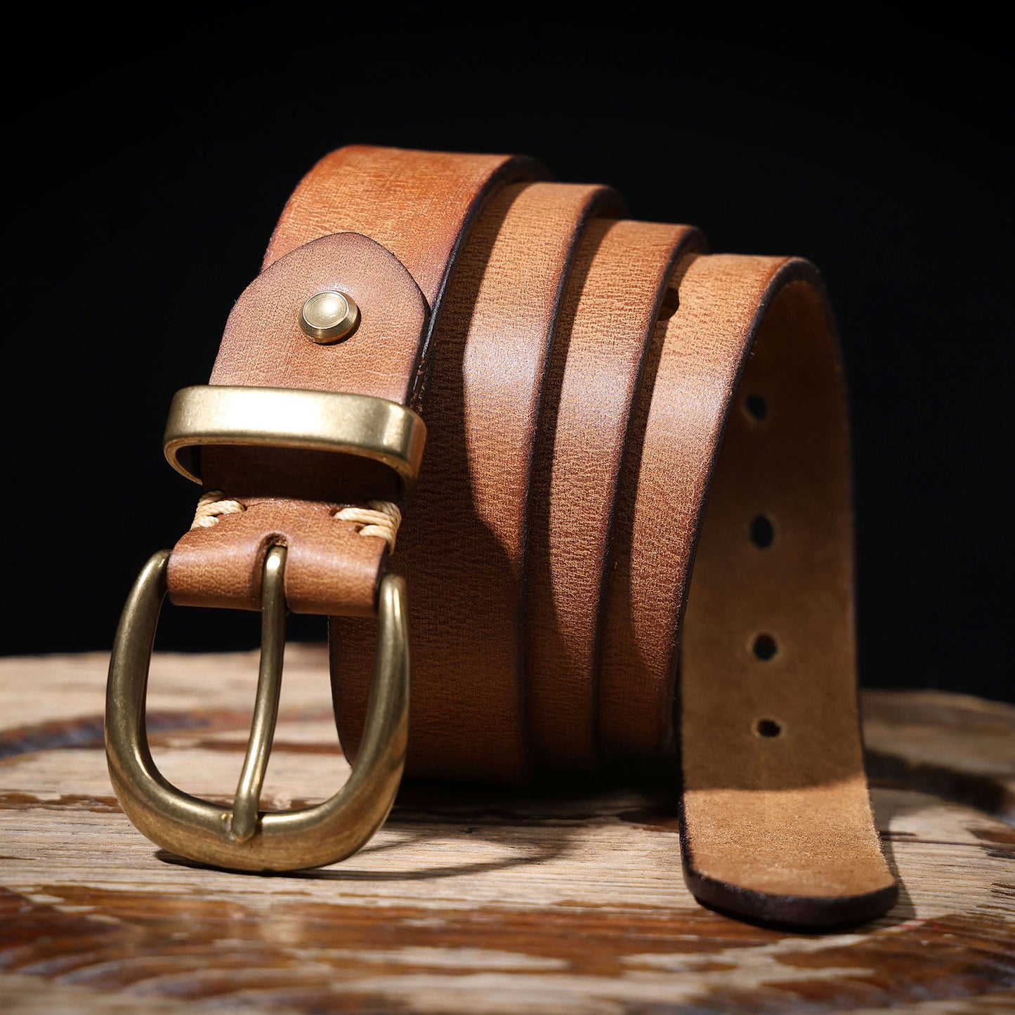 Genuine Leather Belt |Thick Full Grain | Solid Brass Buckle