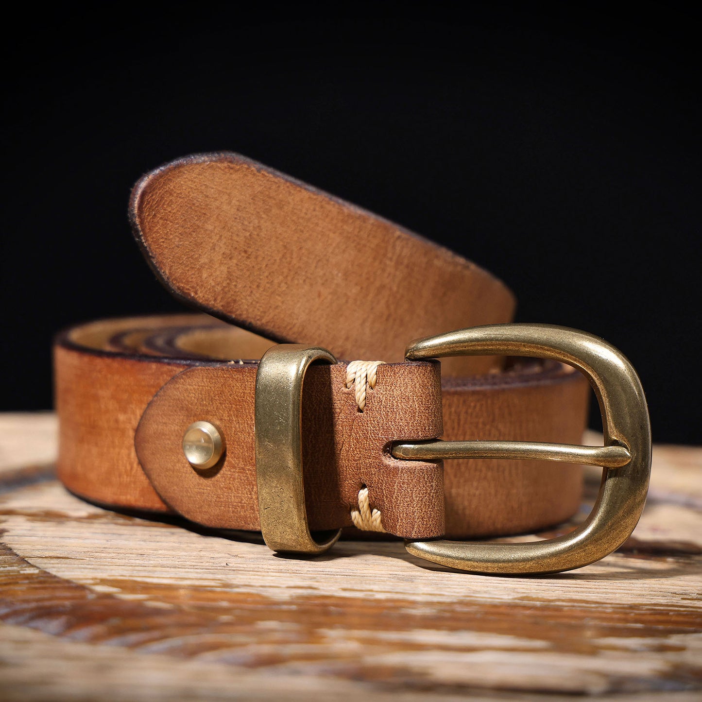 Genuine Leather Belt |Thick Full Grain | Solid Brass Buckle