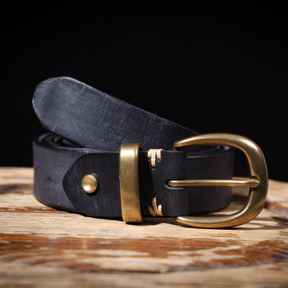 Genuine Leather Belt |Thick Full Grain | Solid Brass Buckle