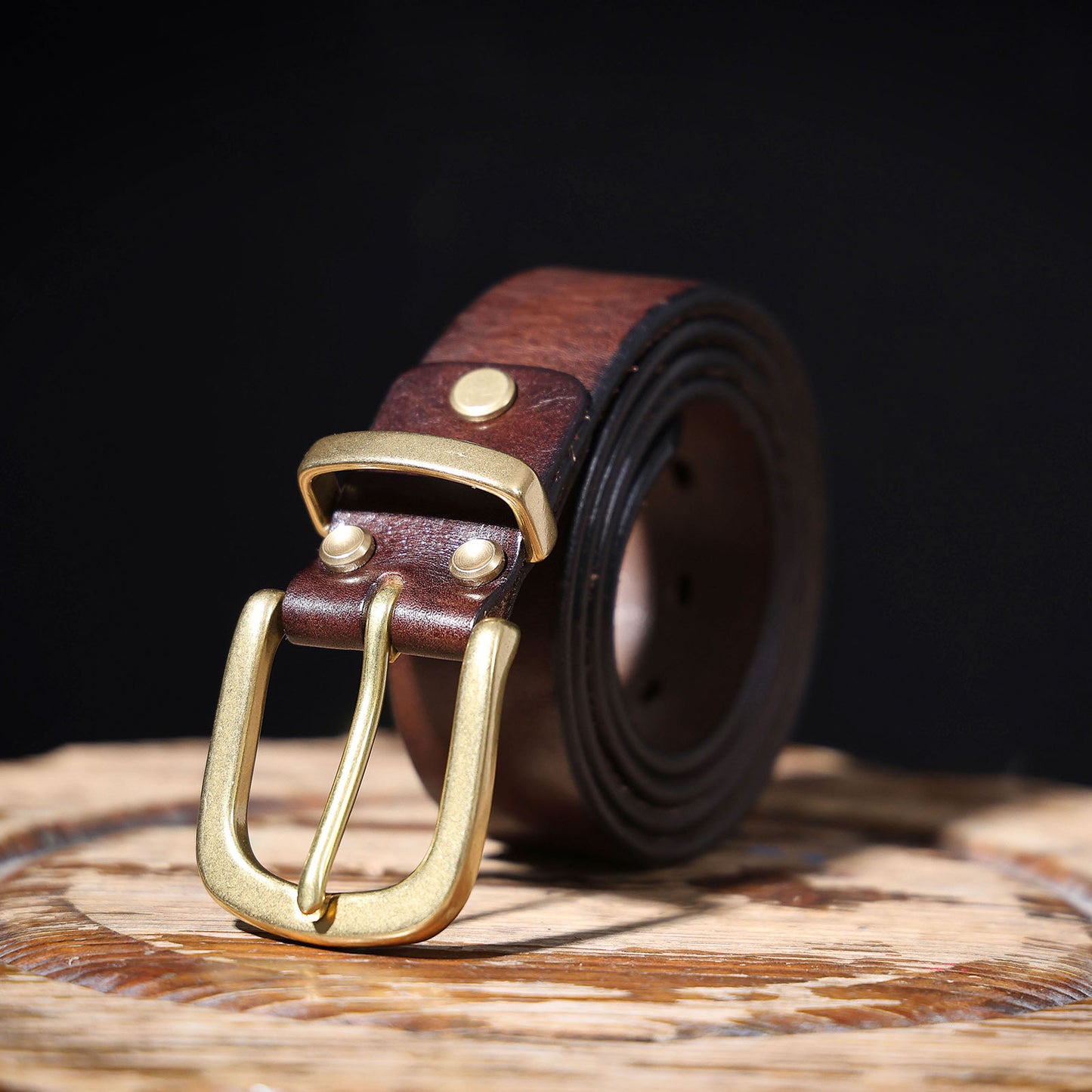 Genuine Leather Men's Belt |Thick Full Grain | Solid Brass Buckle