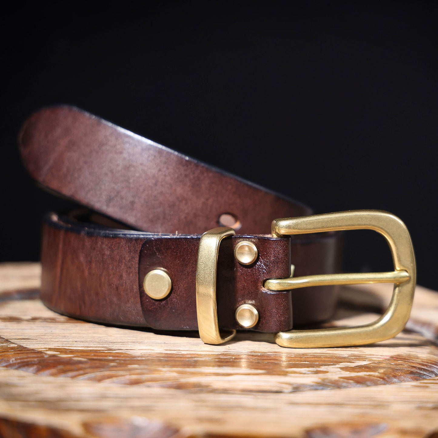 Genuine Leather Men's Belt |Thick Full Grain | Solid Brass Buckle