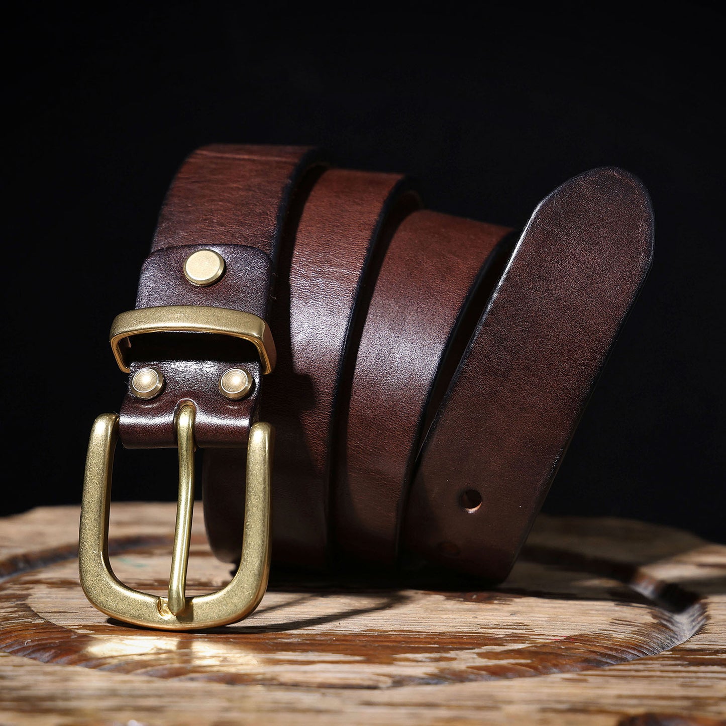 Genuine Leather Men's Belt |Thick Full Grain | Solid Brass Buckle