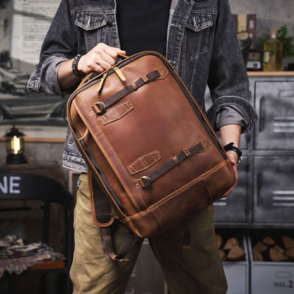 Men's Vintage Leather Backpack |  Full Grain Leather |  Large Daypack