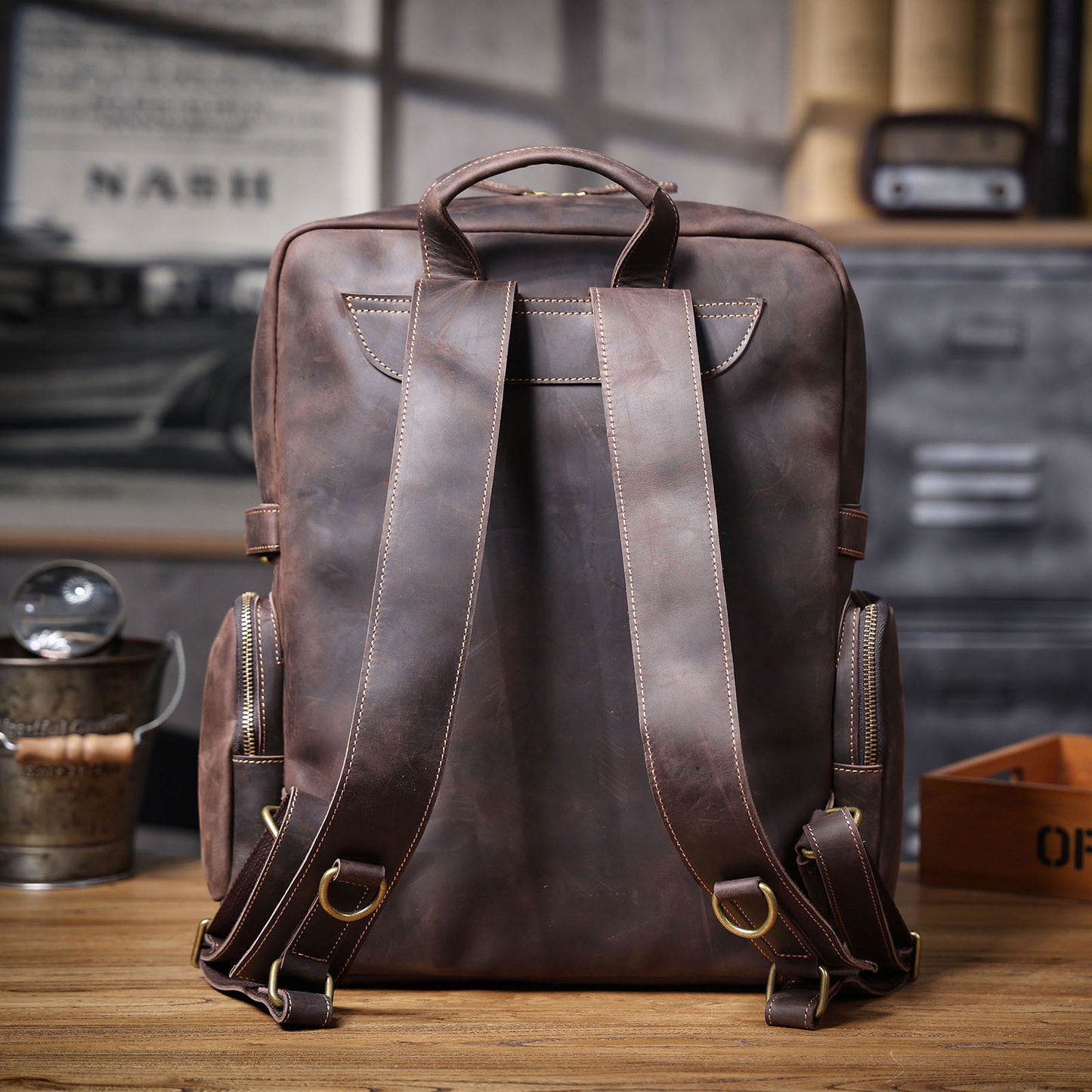 Men's Vintage Leather Backpack |  Full Grain Leather | Daypack