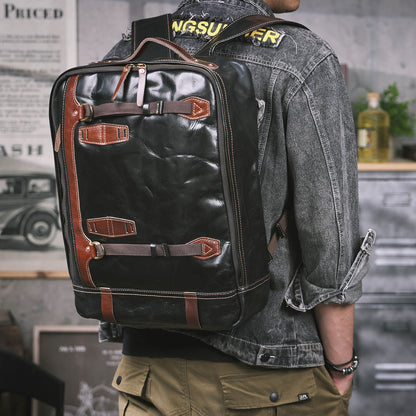 Premium Genuine Leather Backpack |  Italian Full Grain Leather | Men's Daypack