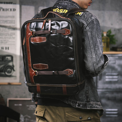 Premium Genuine Leather Backpack |  Italian Full Grain Leather | Men's Daypack