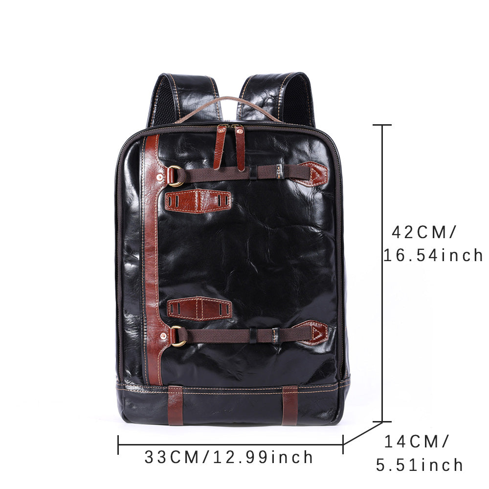 Premium Genuine Leather Backpack |  Italian Full Grain Leather | Men's Daypack