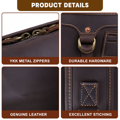 Men's Vintage Leather Backpack |  Full Grain Leather |  Large Daypack