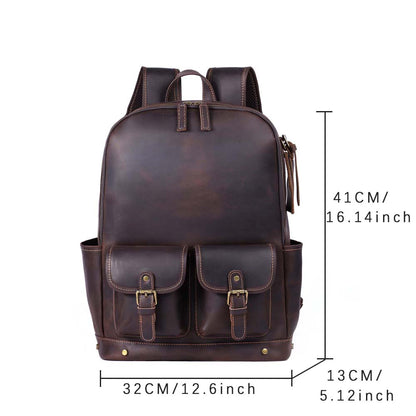 Vintage Genuine Leather Backpack For Men |  |  Full Grain Leather | Travel Daypack