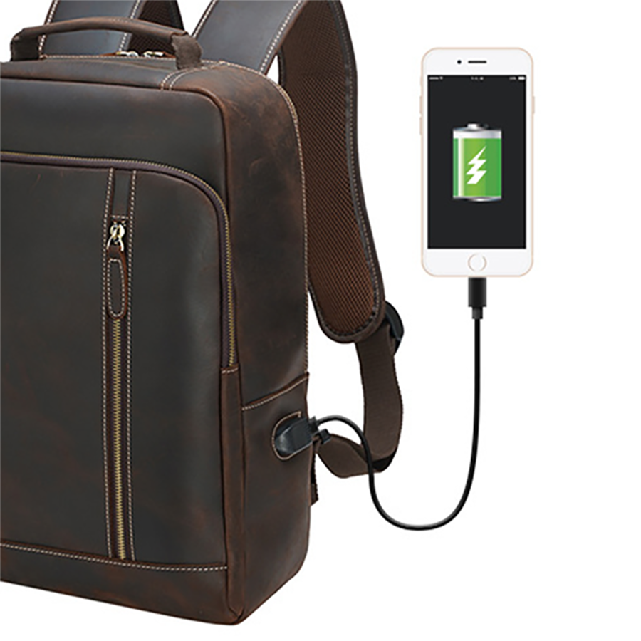 Men's Vintage Leather Backpack |  Full Grain Leather | Daypack